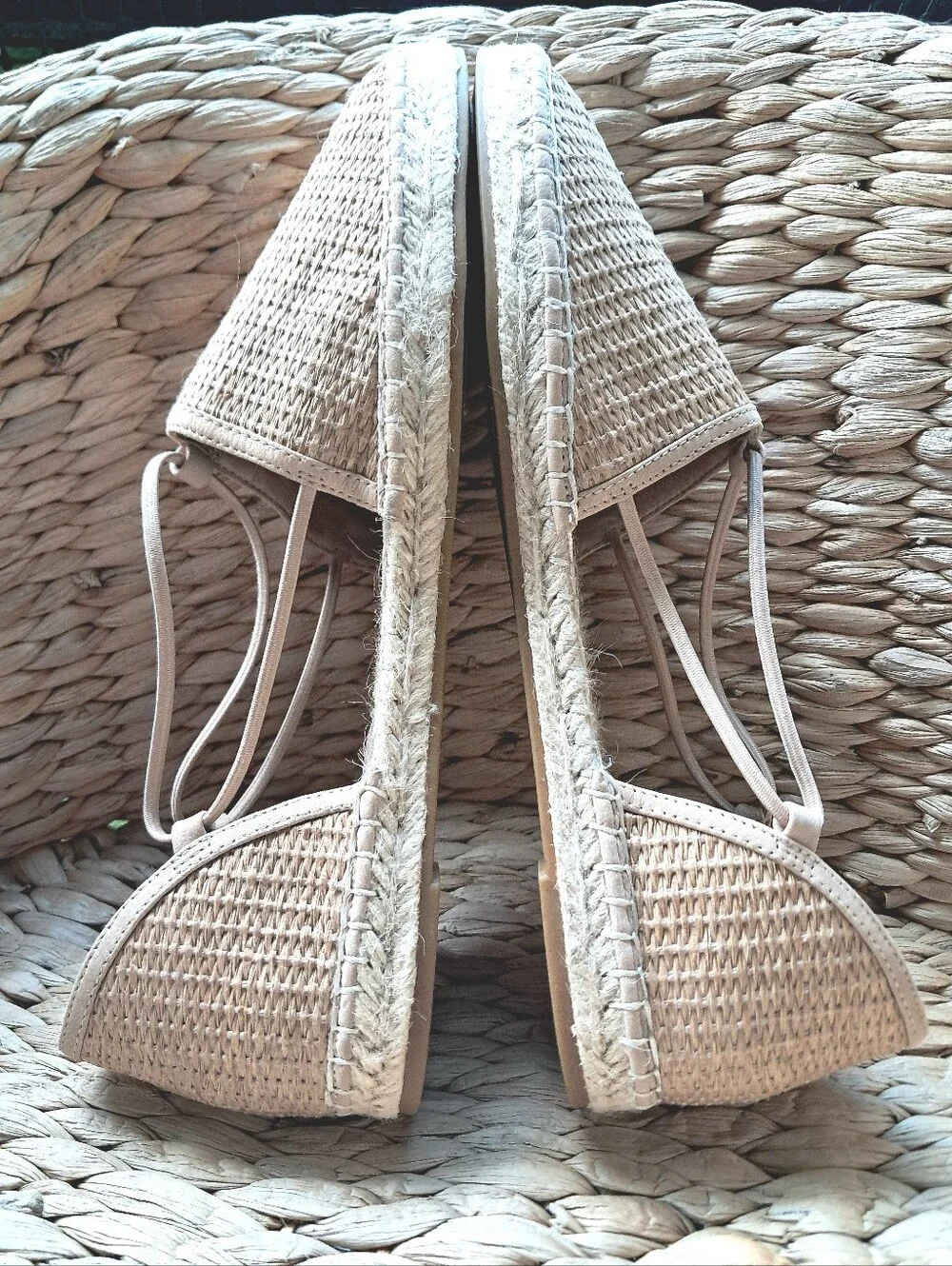 Eileen Fisher Lee Raffia Espadrille Flats NWOT Natural Sz 10
